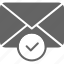 checkmark, communication, confirm, email, envelope, message 