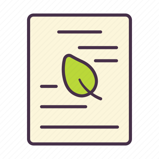 Document, ecology, green, leaf, paper, plant, file icon - Download on Iconfinder