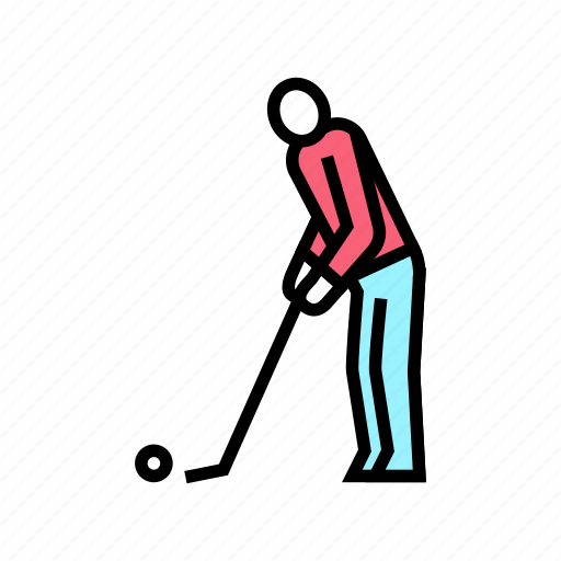 Golf, player, playing, game, hitting, ball icon - Download on Iconfinder