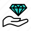 diamond, gem, luxury, goldlife, hand 