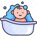 baby bath, bathtub, bathing, bathroom, baby shower, baby, mother to be, newborn, kid