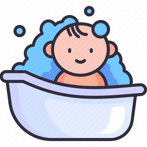 Baby bath, bathtub, bathing, bathroom, baby shower, baby, mother to be icon - Download on Iconfinder