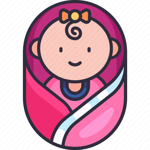 Baby girl, girl, infant, toddler, baby shower, baby, mother to be icon - Download on Iconfinder