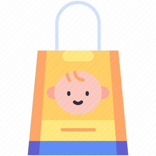 Shopping bag, bag, shop bag, shopping, baby shower, baby, mother to be icon - Download on Iconfinder