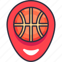 placeholder, pin, location, map, match, basketball, hoop, basket, sport