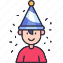 birthday boy, boy, party hat, avatar, birthday, party, decoration