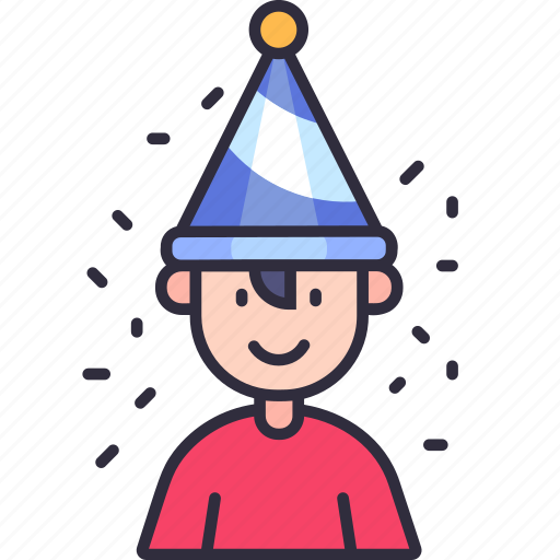 Birthday boy, boy, party hat, avatar, birthday, party, decoration icon - Download on Iconfinder