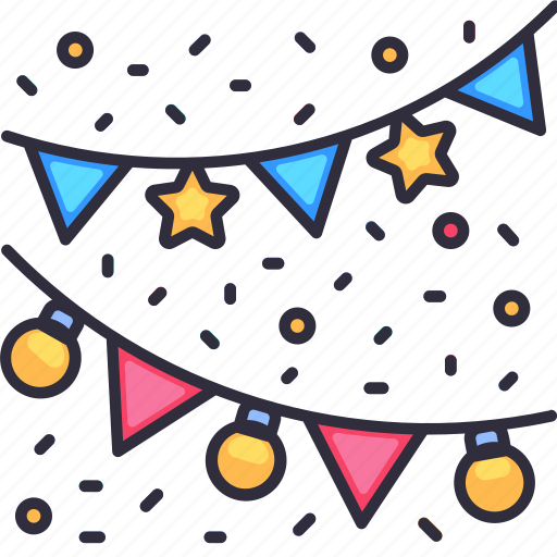 Garland, flags, flag, ornament, birthday, party, decoration icon - Download on Iconfinder