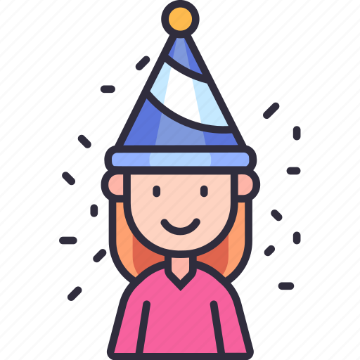 Birthday girl, girl, girl birthday, hat, avatar, birthday, party icon - Download on Iconfinder
