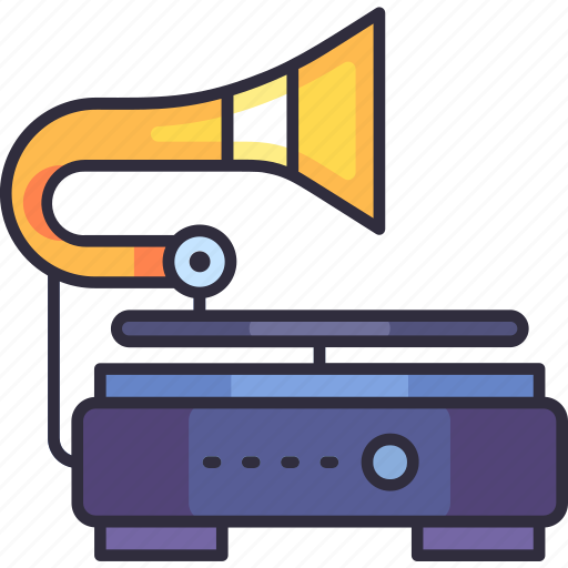 Gramophone, music, retro, phonograph, birthday, party, decoration icon - Download on Iconfinder