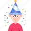 birthday boy, boy, party hat, avatar, birthday, party, decoration 