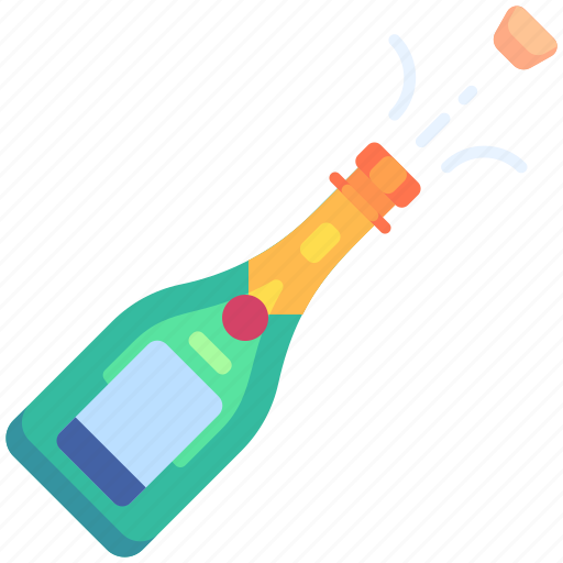 Champagne, beverages, alcohol, bottle, birthday, party, decoration icon - Download on Iconfinder