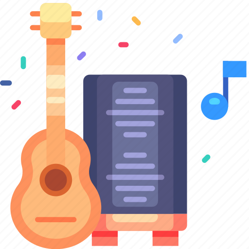 Live music, acoustic, guitar, instrument, birthday, party, decoration icon - Download on Iconfinder