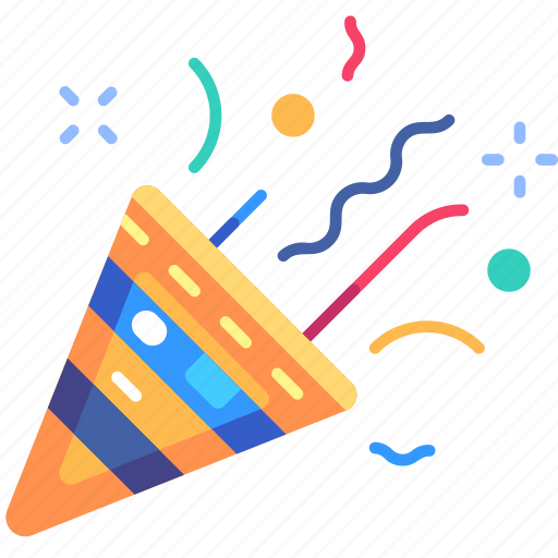 Popper confetti, confetti, firecracker, popper, birthday, party, decoration icon - Download on Iconfinder