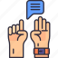 communication, information, technology, sign language, hand, chat, message 