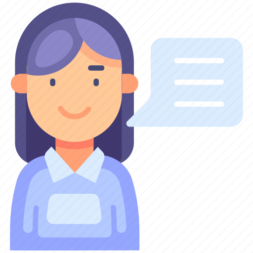 Communication, information, technology, female, talking, talk, support icon - Download on Iconfinder