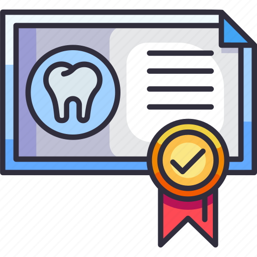 Dental care, dentistry, dental, certificate, certified document, certification, award icon - Download on Iconfinder