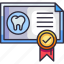 dental care, dentistry, dental, certificate, certified document, certification, award 