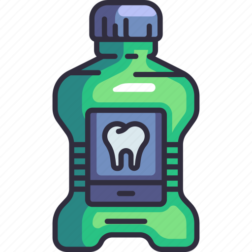 Dental care, dentistry, dental, mouthwash, bottle, liquid, hygiene icon - Download on Iconfinder