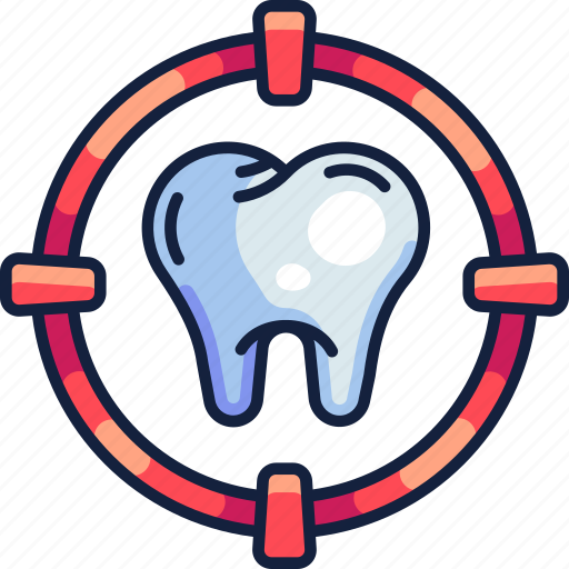 Dental care, dentistry, dental, target, check, checkup, checking icon - Download on Iconfinder