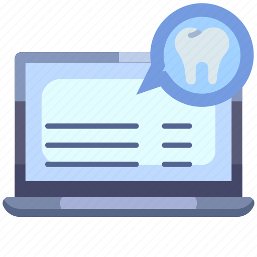 Dental care, dentistry, dental, laptop research, online, consultation, tooth icon - Download on Iconfinder