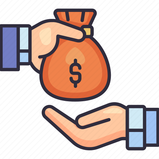 Finance, business, money, loan, debt, moneybag, hand icon - Download on Iconfinder