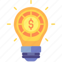 finance, business, money, idea, lamp, innovation, lightbulb
