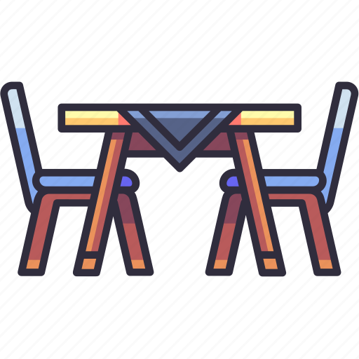 Furniture, interior, household, dining table set, dining table, dining room, table seat icon - Download on Iconfinder