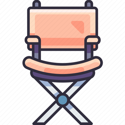 Furniture, interior, household, folding chair, deckchair, camp, director chair icon - Download on Iconfinder