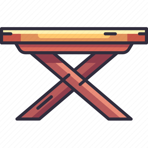 Furniture, interior, household, folding table, portable table, camping table, wooden table icon - Download on Iconfinder