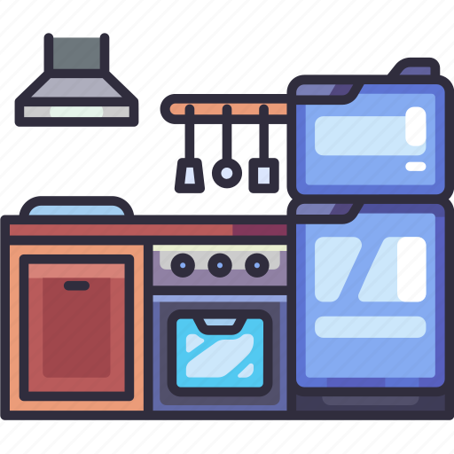 Furniture, interior, household, kitchen, cooking, restaurant, kitchen set icon - Download on Iconfinder