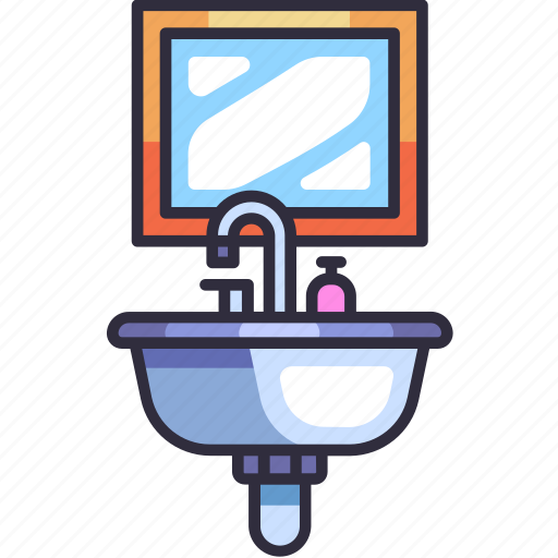 Furniture, interior, household, sink, washbasin, bathroom, mirror icon - Download on Iconfinder