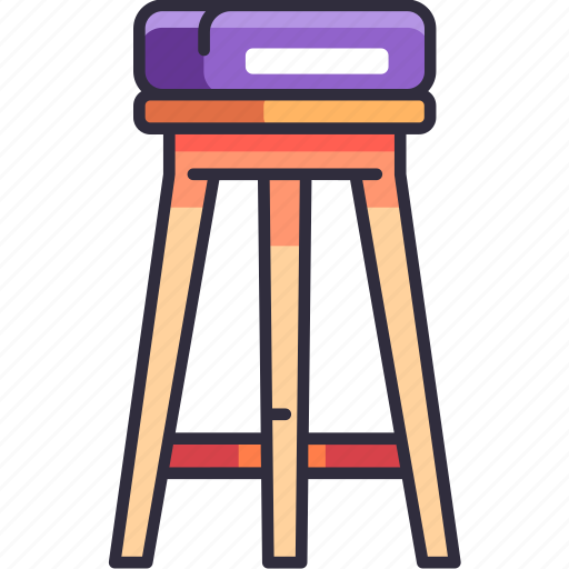 Furniture, interior, household, stool, bar chair, highchair, seat icon - Download on Iconfinder
