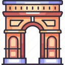 landmark, monument, building, arc de triomphe, paris, france