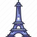 landmark, monument, building, eiffel tower, tower, paris, france