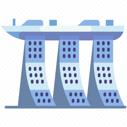 Landmark, monument, building, marina bay, downtown core, singapore, marina bay sands icon - Download on Iconfinder