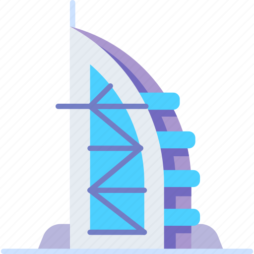 Landmark, monument, building, burj al arab, dubai, uni emirate, arab icon - Download on Iconfinder