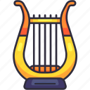 lyre, musical instrument, music, musician, song, melody, sound, rhythm, instrument
