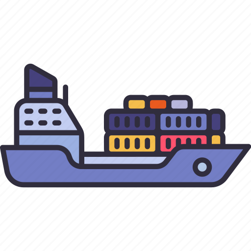 Transport, vehicle, transportation, cargo ship, logistic, shipping, container icon - Download on Iconfinder