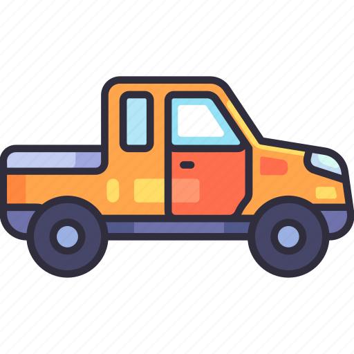 Transport, vehicle, transportation, pickup, pickup truck, car, mini truck icon - Download on Iconfinder