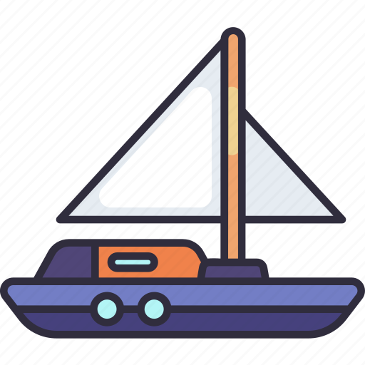 Transport, vehicle, transportation, sailboat, ship, travel, sailing icon - Download on Iconfinder