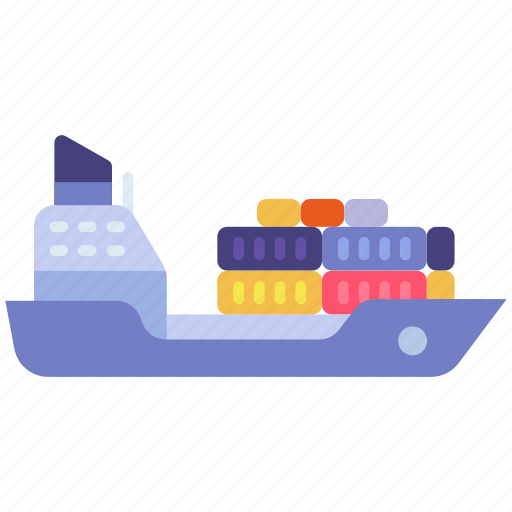 Transport, vehicle, transportation, cargo ship, logistic, shipping, container icon - Download on Iconfinder