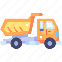 transport, vehicle, transportation, dump truck, construction, trash, waste