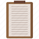 clipboard, paper, document, office, list
