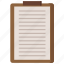 clipboard, paper, document, office, list 