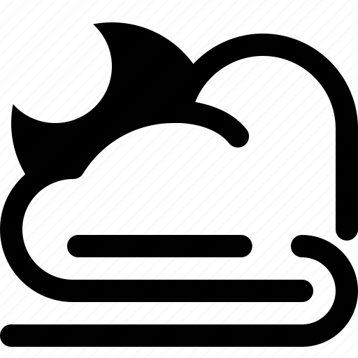 Cloud, night, weather, wind, windy icon - Download on Iconfinder