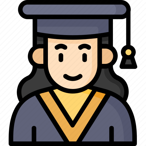 Graduation, graduated, women, woman, avatar, girl icon - Download on Iconfinder