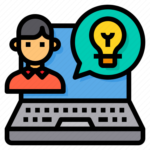 Bulb, computer, designer, idea, laptop, light icon - Download on Iconfinder