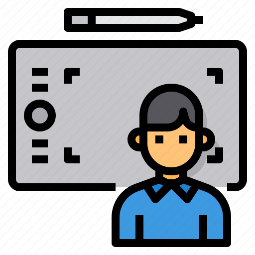 Designer, graphic, job, occupation, tablet icon - Download on Iconfinder