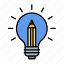 bulb, creative, idea, pencil, light, abstract, graphic design